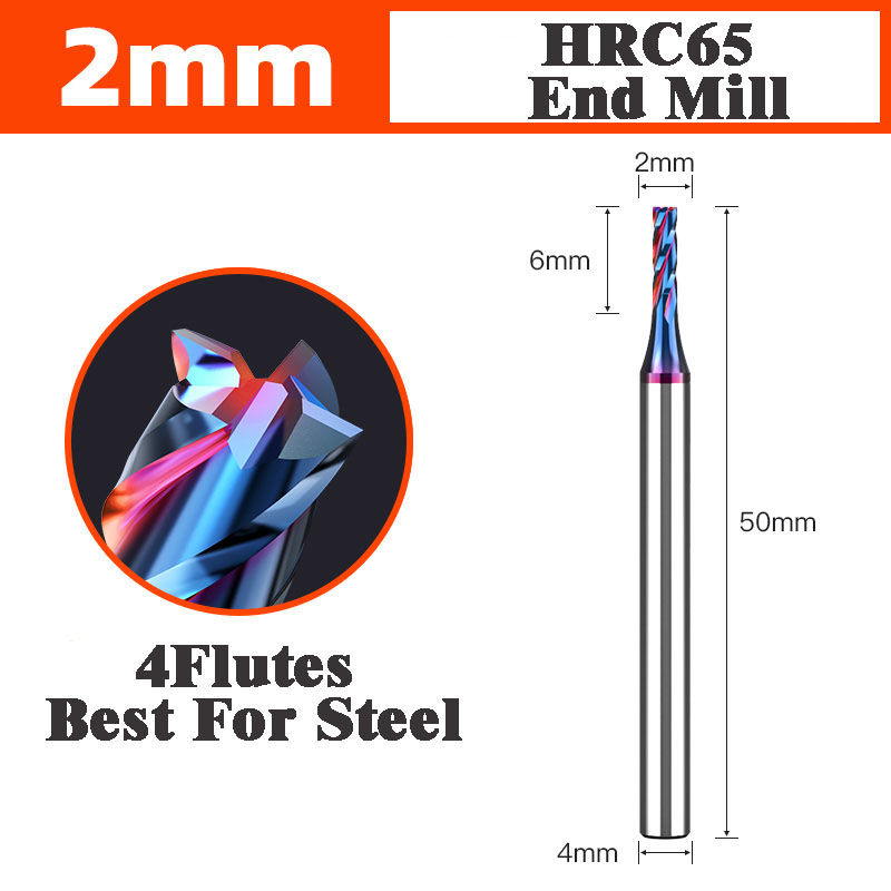 Fresa de extremo de carburo HRC65 de 4 flautas, herramientas de corte CNC, fresas de fresado de carburo de aleación, fresa de acero de tungsteno, broca enrutadora cuadrada: 33 mm
