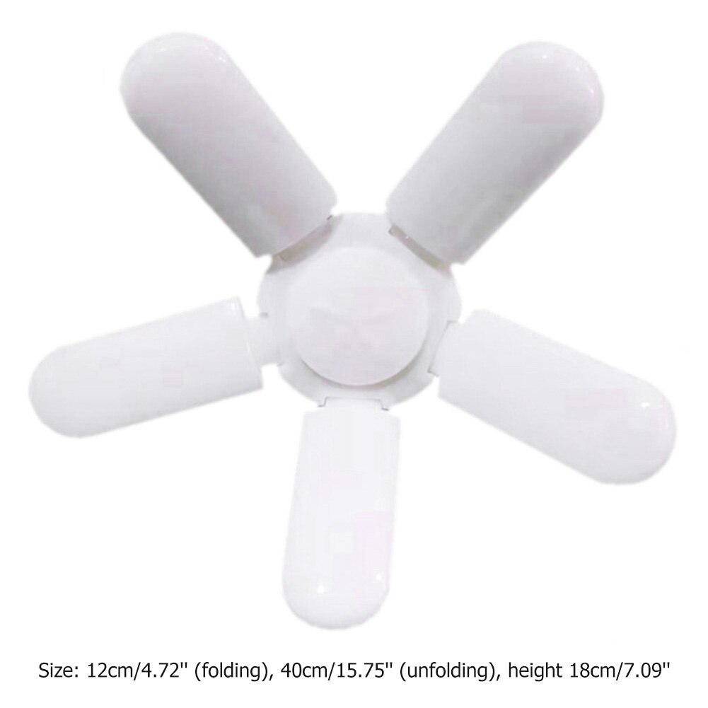 5-blade LED Garage Light Five-Leaf Folding Deformable Fan Blade Garage Pendant Lamp Bulb 360-Degree Adjustable Ceiling Light: 85-265V