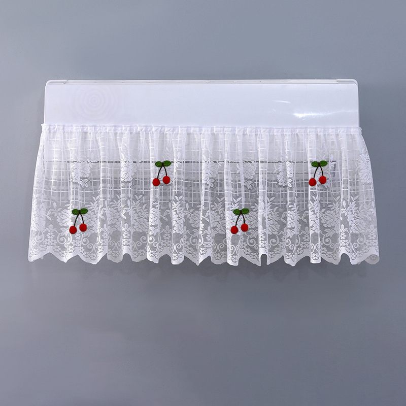 Lace Floral Embroidery Anti-direct Blowing Air Conditioning Windshield Curtain Dust-proof Hanging Cover Cloth Home Decor