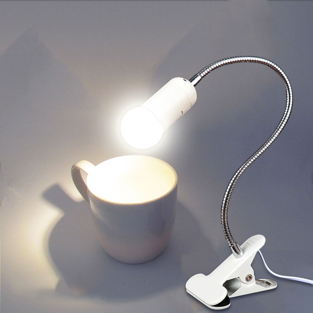 Adapter Screw Lamp Extender E27 Lamp Holder Clamp Double Control 360 Degree Flexible Clip Long Hose Clamp 400mm