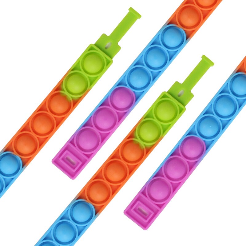 Pops bubble jego fidget proste dołek rainbow silikonowa bransoletka zabawka anty stres releif lęk sensory dla adhd autyzm dzieci: colorful 1pc