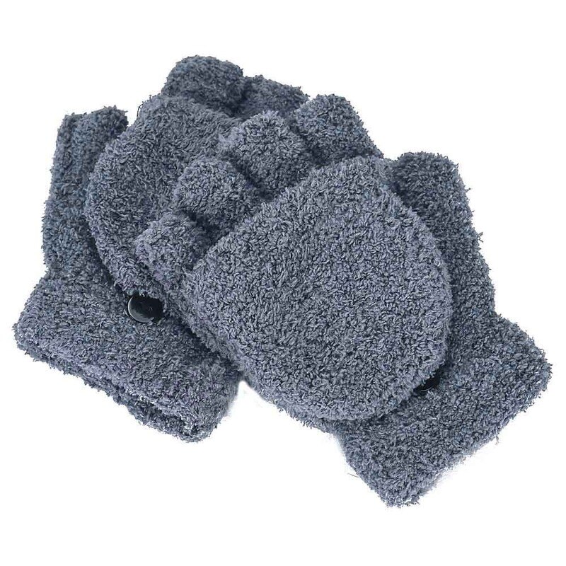 Winter Warm Verdikking Wollen Handschoenen Gebreide Flip Vingerloze Flexibele Blootgesteld Vinger Dikke Handschoenen Wanten Mannen Vrouwen Handschoen