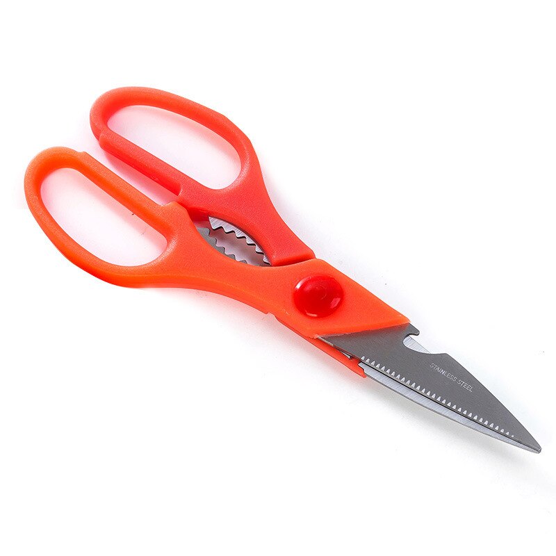 Tijeras de cocina multifunción, tijeras de hueso de pollo fuertes para el hogar, tijeras de hueso de acero inoxidable, corte afilado, pescado para matar peces: Plata