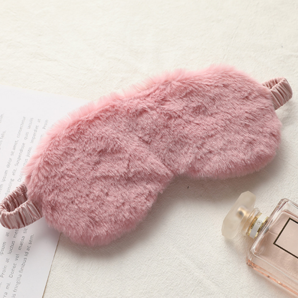 Mascarilla de felpa suave para dormir, máscara para los ojos con de nube de amor, parche de ojos, siesta, salud: dusty pink