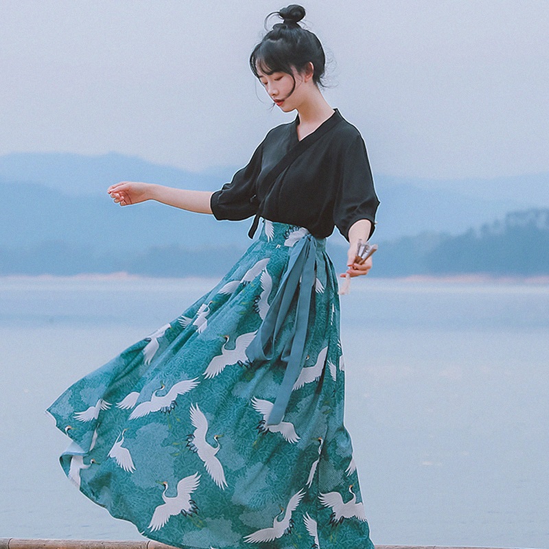 Robe Kimono Style japonais Haori pour femmes, Costume de danse samouraï pour filles, Kawaii, Crane Sakura Yukata, fête Vintage, Cosplay, 11292