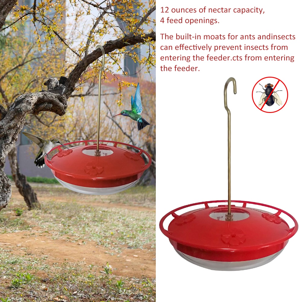 1PCS Hummingbird Feeder Window bird food Feeder Drinker Nectar Patio Yard Bird Feed Hook Pet Bird Supplies Ports For Outdoor