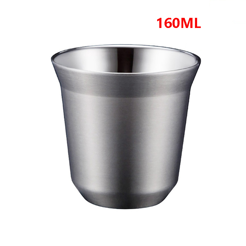 DEOUNY – tasse à expresso en acier inoxydable, Double paroi, isolée, tasse à café empilable, en métal, de voyage, antirouille, 2.7oz: 160ml