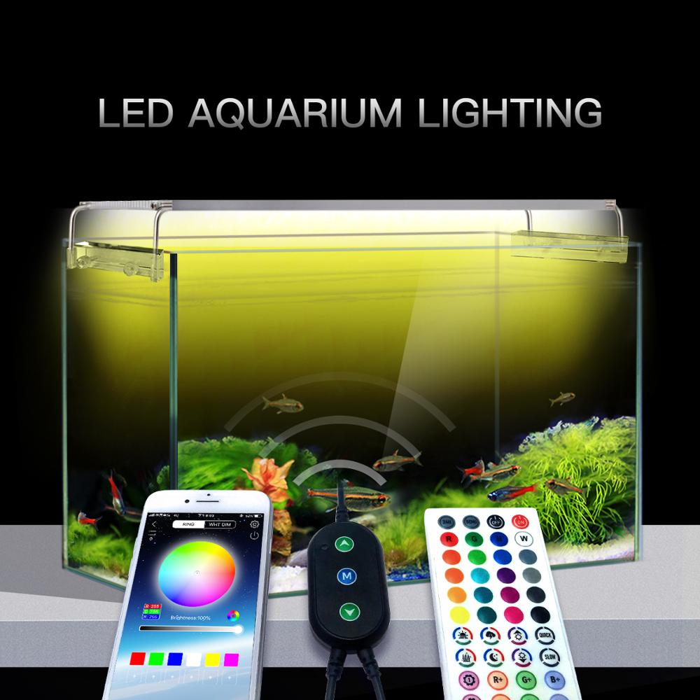 30-80CM RGB Aquarium LED Beleuchtung Aquarium Lichter Für Aquarien Dekoration Zubehör Lampe Für Aquarium Fisch Gepflanzt blumen