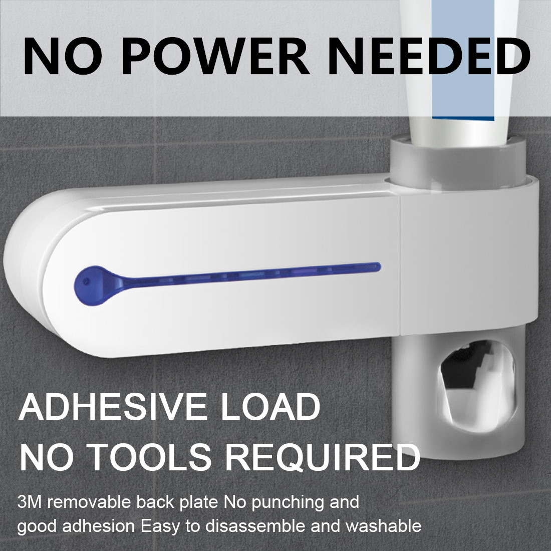 Antibacteria 2 in1 UV Light Ultraviolet Toothbrush Holder Automatic Toothpaste Squeezers Dispenser Home Bathroom Accessories Set