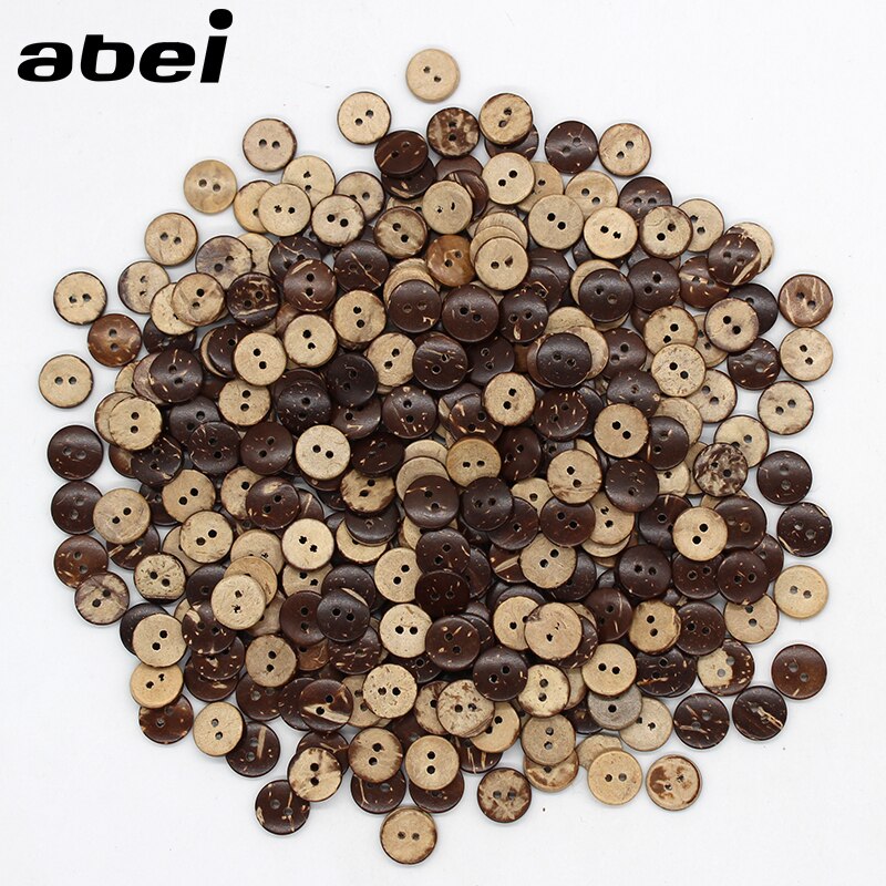 100 stks/partij 11mm Natuurlijke Coconut Knoppen Diy Naaien Kledingstuk Accessoires Houten Plaksteen button voor Scrapbooking Decoratie