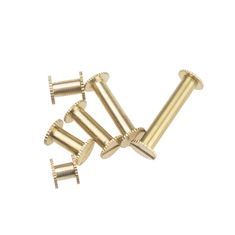 XUNZHE 20Pcs Zuiver koper schroefdraad I-schroef Klinknagel lederen schroef riem tas decoratie klinknagel lederen hardware accessoires Foto album