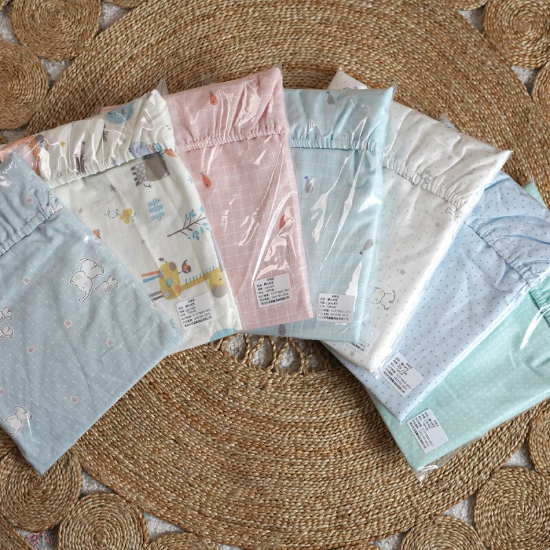 Baby Bed Sheet Pure Cotton Crib Mattress Cover For Kids Cute Cartoon Pattern Baby Fitted Sheets Baby Bedding Photography Props