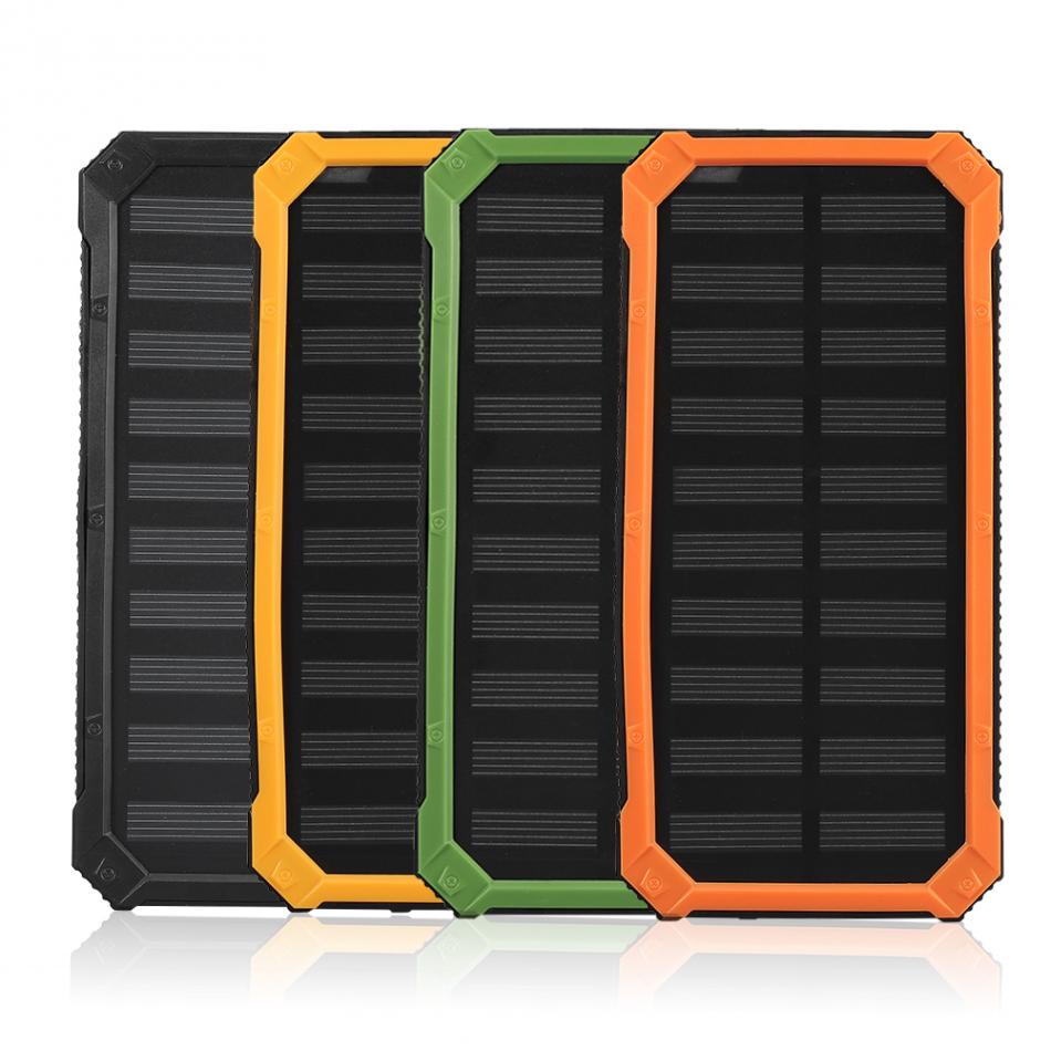 No solar battery 18650 Portable 20000mAh Dual USB Solar Mobile Power Bank Case DIY Kit work with 606090/ 909060/ 7565121 Polymer