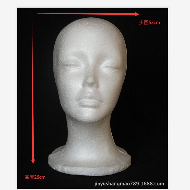 1 stk mandlige kvinder mannequin hoved model styrofoam skum dukke paryk briller hat display stand holdere 7 stilarter: C