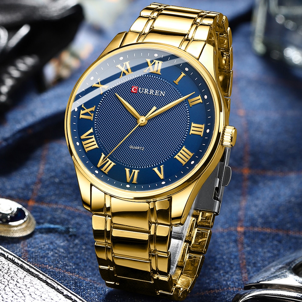 Curren Classic Casual Horloge Voor Mannen Met Roestvrij Stalen Band Eenvoudige Quartz Horloges Met Rome Nummers Voor Zakelijke Man
