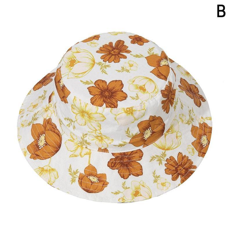 Sombrero de Sol para bebé, gorra para niños y niñas, Panamá, protección, playa, cubo, estampado de flores, gorros para niños, UV Cartoo N9U3: Khaki / M