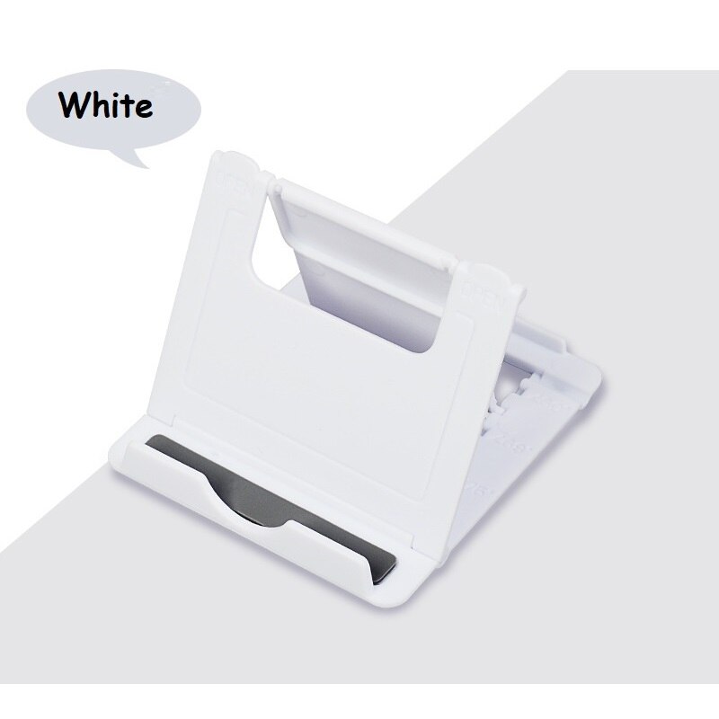 Telefoon Houder Desk Stand Mobiele Tablet Statief Mount Ondersteuning Voor Iphone Xsmax Huawei P30 Xiaomi Plastic Opvouwbare Bureau Houder: E37 White