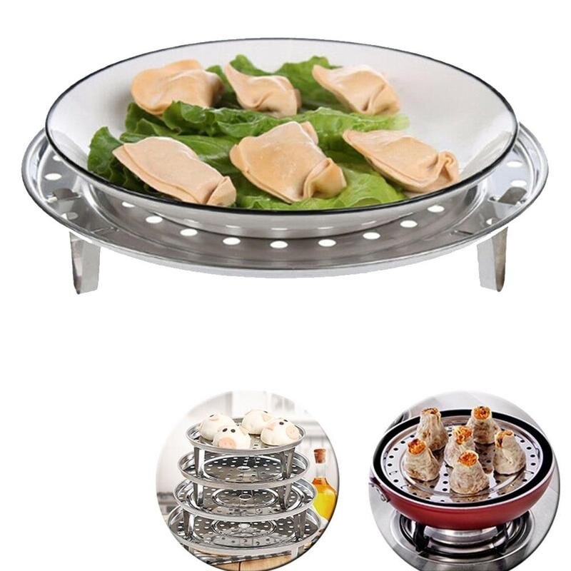 Steam Cooker Steel Steamer Rack Insert Stock 5 Choose to Steaming Pot Cookware Stand Tray Sizes Tool D4I8