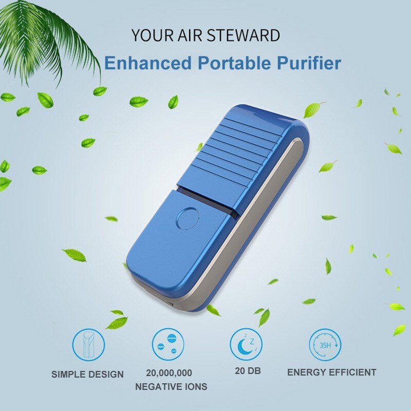 Purificador de aire portátil de iones negativos, purificador de aire con barra de oxígeno, formaldehído, collar de humo de segunda mano, 20 millones, PRO