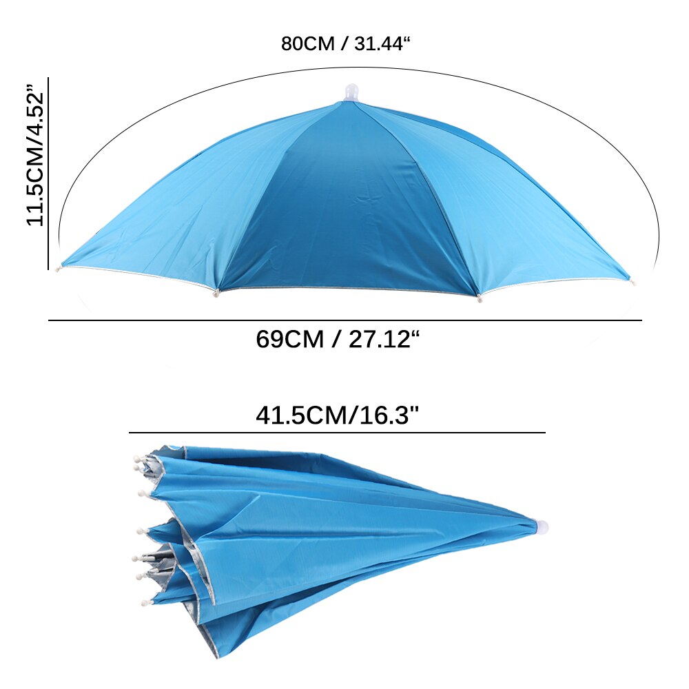 Parasol tête chapeau Camping en plein air randonnée coiffe de tête Parasol multi-formes accessoires de pêche léger pratique tête ombre outil