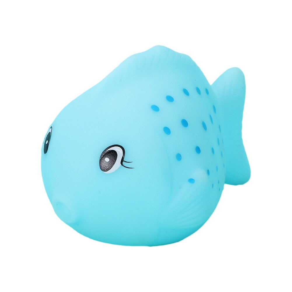 6Pcs Cartoon Chubby Fish Squeeze Sound Bathroom Water Play Game Baby Bath Toy Children's vinyl squeeze music bath bath play toys