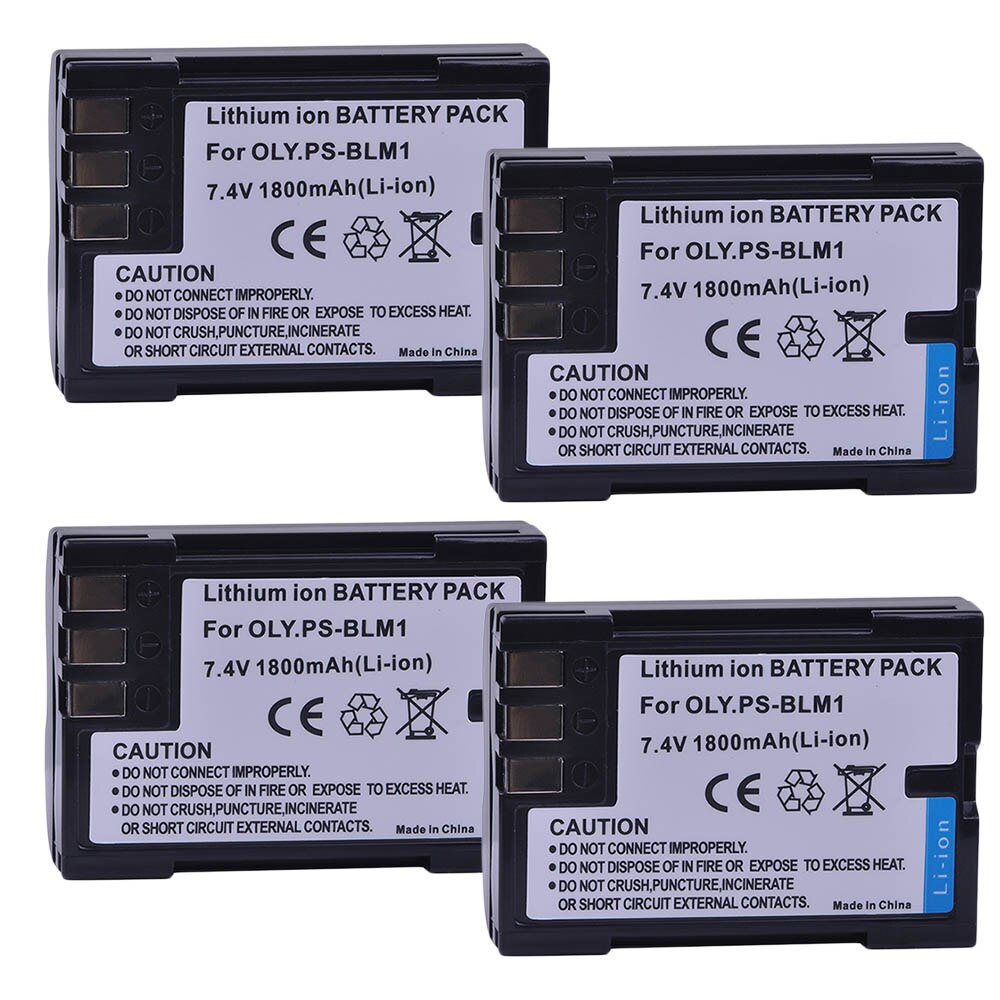 PowerTrust 2Pcs PS-BLM1 BLM1 BLM-1 Battery for Olympus C-5060, C-7070, C-8080, E-1, E-3, E-30, E-520, EVOLT E-300, E-330, E-500,: 4Battery