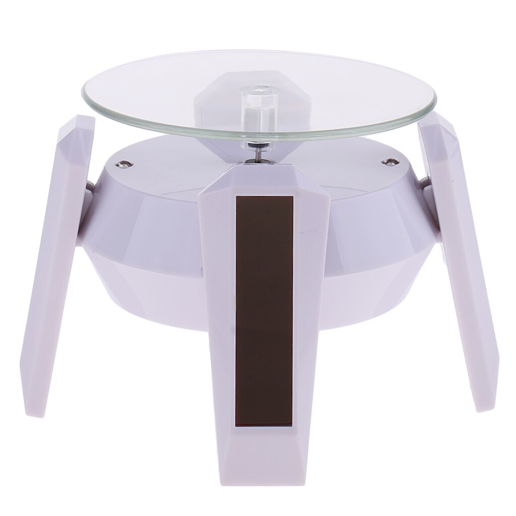 ledet solcelle/batteridrevet roterende smykker 360 dergee vise stativ