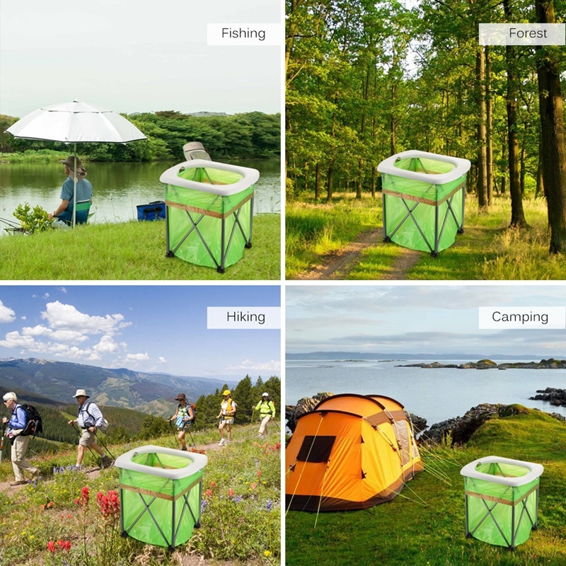 Portable Outdoor Toilet Emergency Mobile Seat Camping Toilet Foldable Seat Chair Toilet For Camping Hiking Travel Car