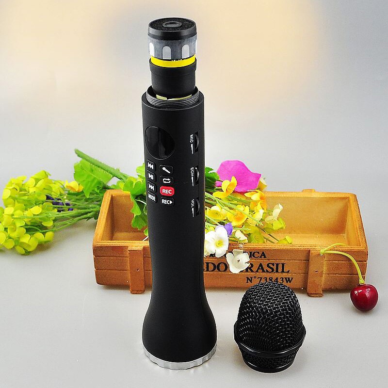 L-598 Wireless Microphone Handheld Karaoke Bluetooth Speaker Led Display Sn Tf Card Singing Recorder Sing Anywhere Anytime(B