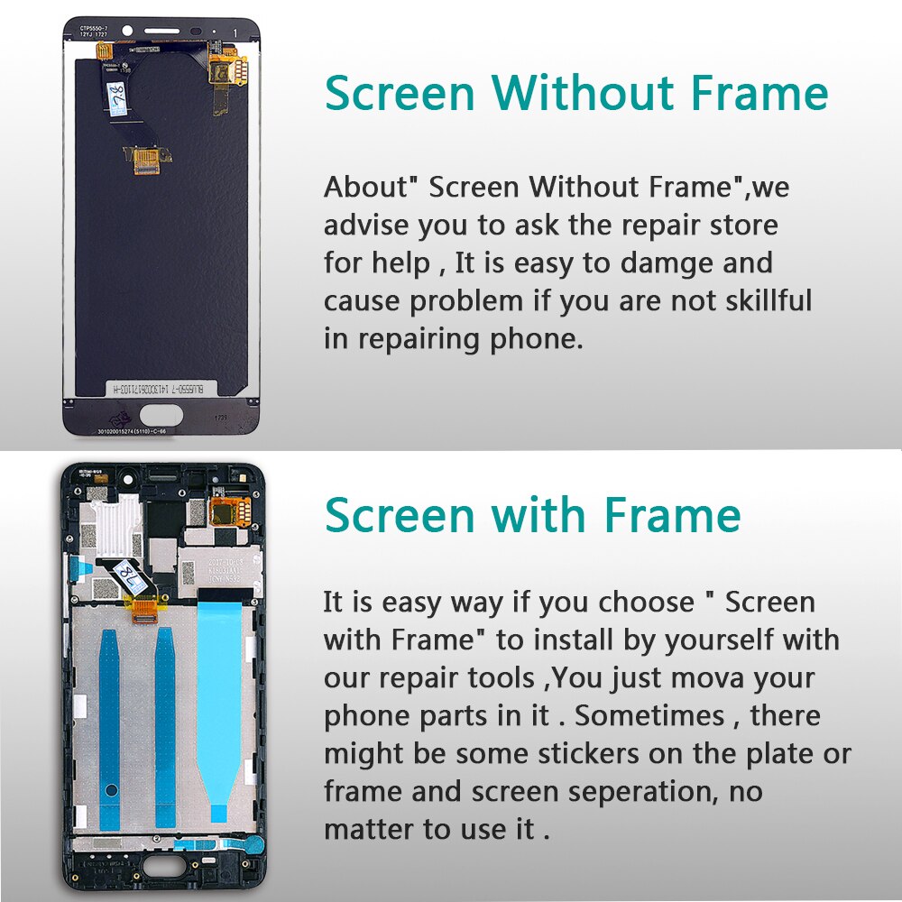 LCD Screen Replacement for Meizu M6 Note - 5.5 inch 1920x1080 Display with Frame & Touch Digitizer