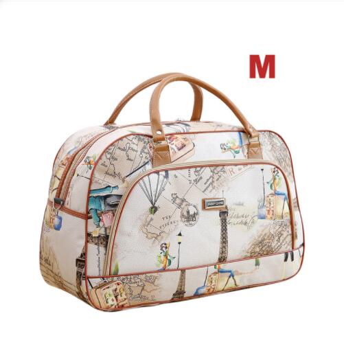 hand travel bag large capacity duffel bag PU leather big bag waterproof short-term travel shoulder bag female: L12