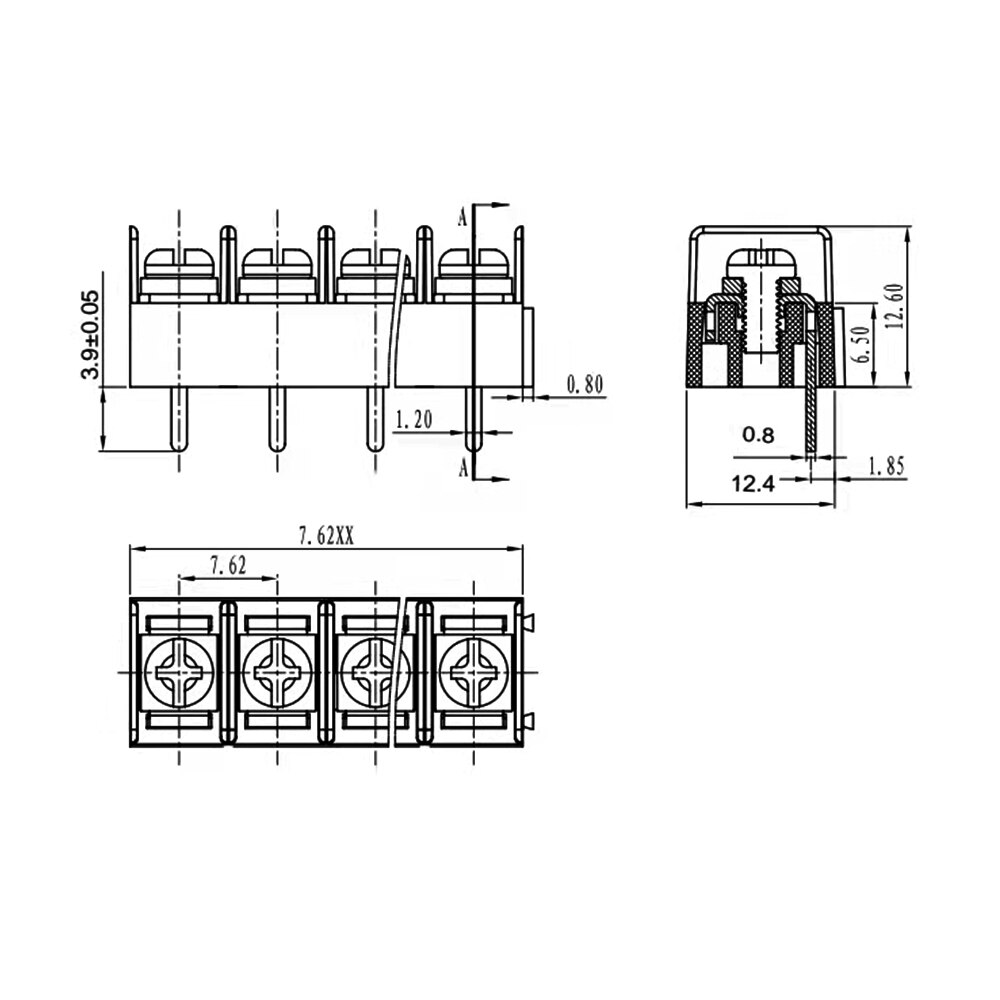 Bornier à vis PCB noir, pas de 7.62mm, connecteur KF7.62 2P 3P 4 broches, connecteurs à vis épissables, 10 pièces