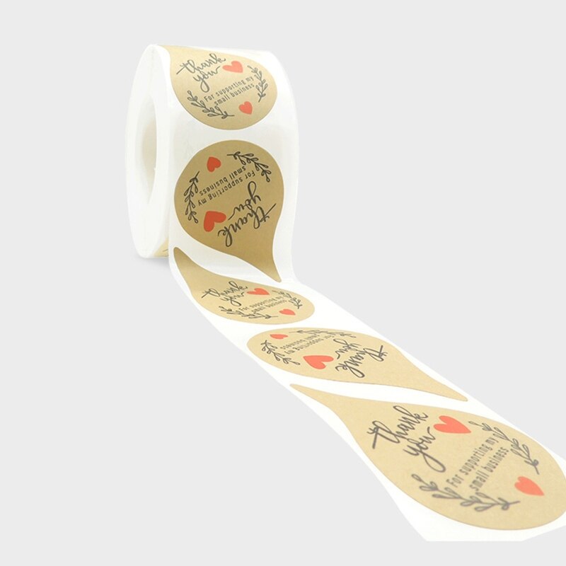 Water Shape "Thank you" Christmas Label Stickers Craft Stationery Adhesive Sealing Baking Paper Decals Label Home