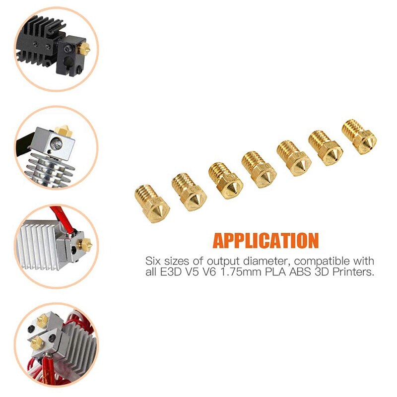 22 stuks  v6 nozzle printer extruder voor 1.75mm a8 makerbot  v6 creality cr -10 ender 3 nozzle  v6 makebot 3d printer