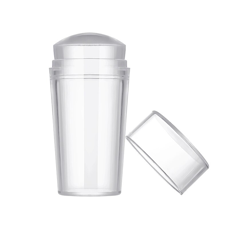 2 stk/sett ren klar gelé silikon nail art stamper skraper med hette gjennomsiktig spiker stempel stemplingsverktøy