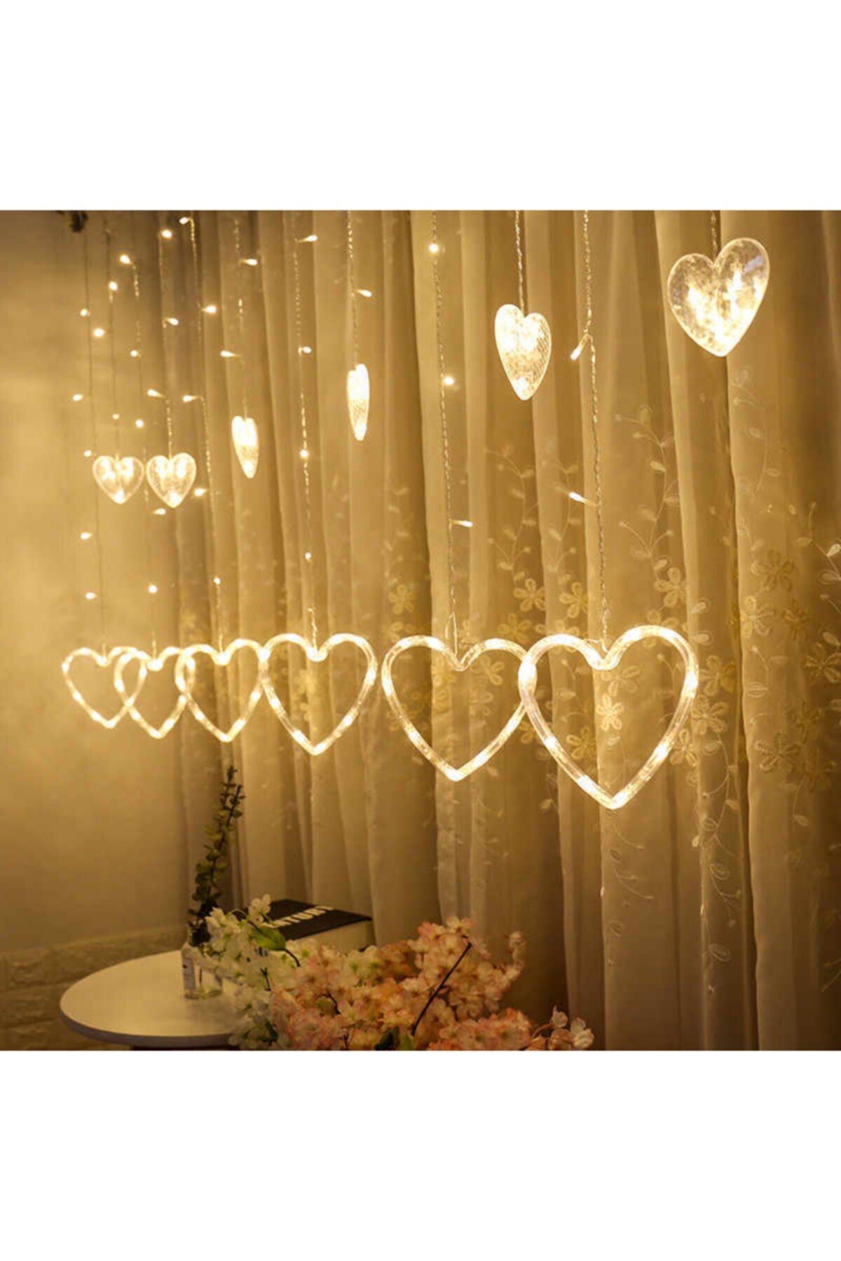 Decorative Animated Heart Led Curtain Led Light Fringe Led Curtain Christmas Ornament