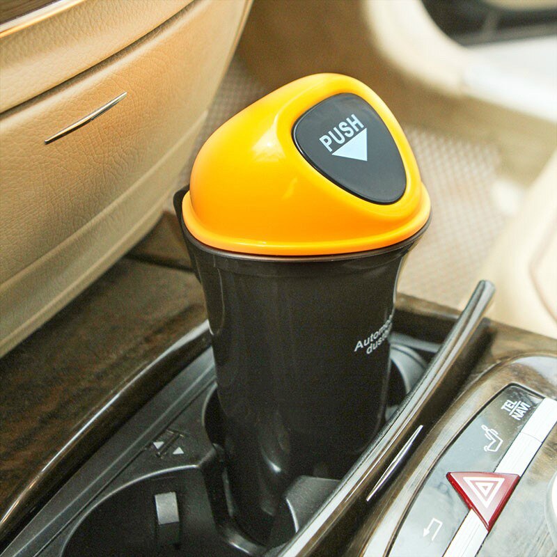 Mini cubo para colgar basura de coche de 9cm * 7cm * 20cm, caja de almacenamiento multifunción para cáscaras, accesorios para coche, suministros multifunción, duradero,