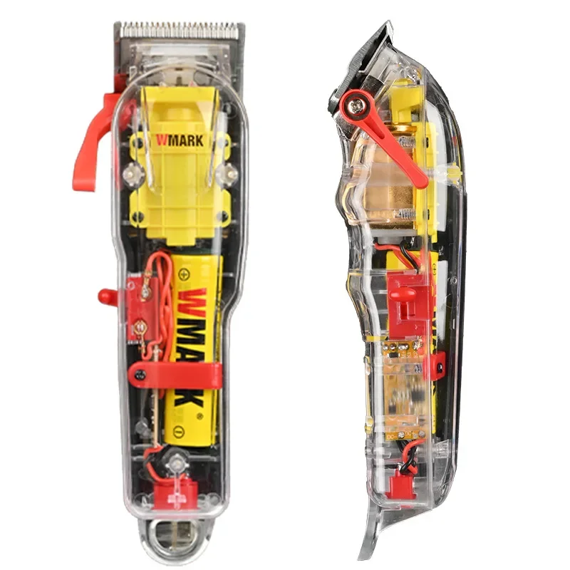 Novo wmark máquina de cortar cabelo transparente cabeça óleo elétrica push shear NG-108PRO aparador cabelo com suporte 7300rpm