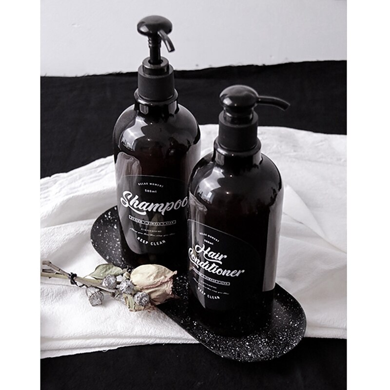 500Ml Nordic Pet Zeep Fles Bruin Badkamer Douchegel Hervulbare Flessen Shampoo Wassen Conditioner Lotions Druk Dispenser