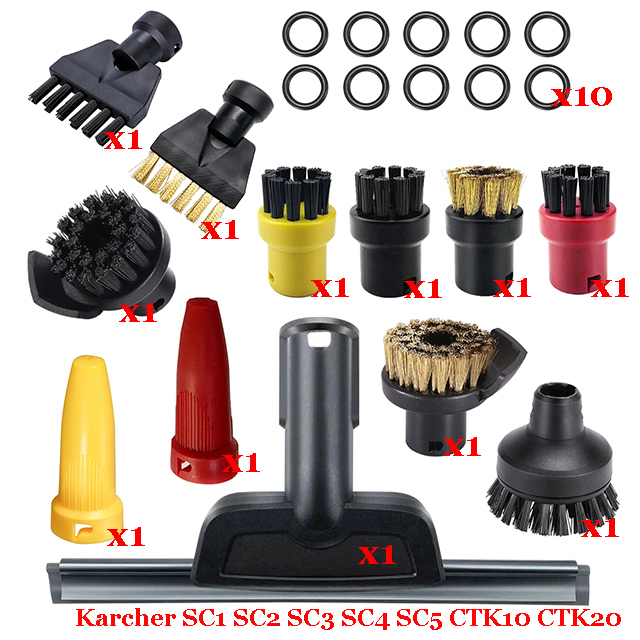 For Karcher SC1 SC2 SC3 SC4 SC5 SC7 CTK10 CTK20 Handheld Steam Vacuum Cleaner Parts Brush Head Powerful Nozzle Replacement: grey