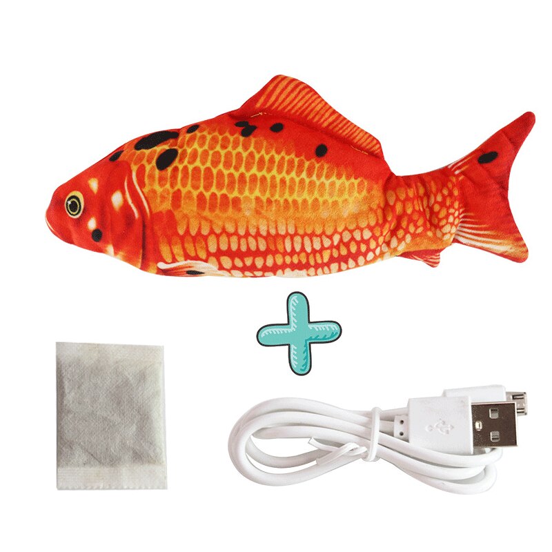 Kat Elektrische Bewegende Vis Speelgoed Usb Charger Vis Interactief Kattenkruid Chew Bite Speelgoed 3D Simulatie Vis Spelen Speelgoed Kat Kwispelende speelgoed: with catnip6