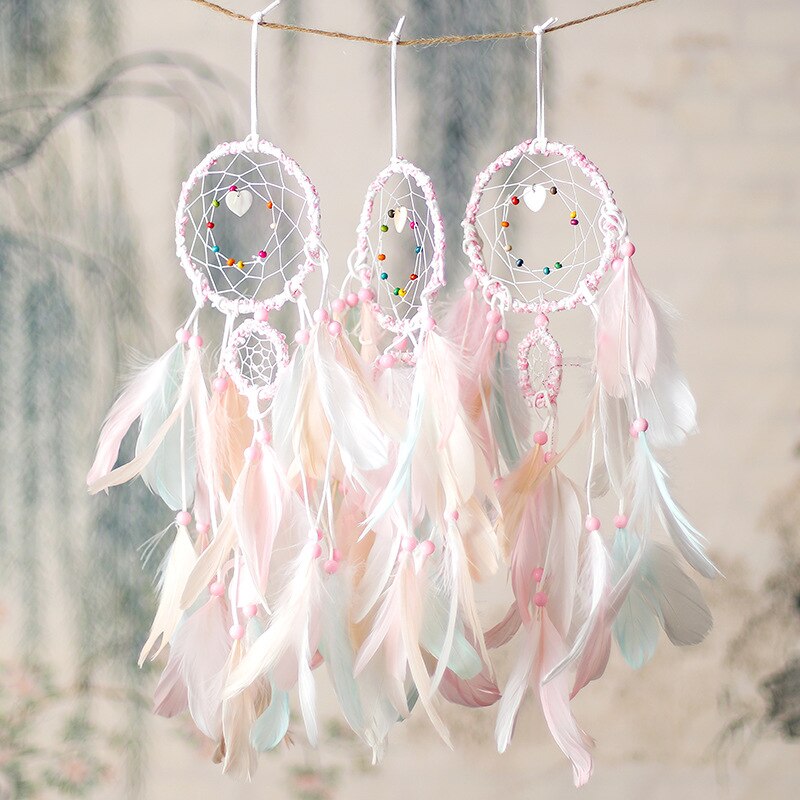I1013 lyserøde drømmefanger vindklokker vedhæng kvinders vedhæng vindklokker indendørs dekoration indisk monternet