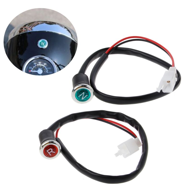 2Pcs Neutral Reverse Motorcycle N/R Light Indicator ATV Light Gear For 50cc 110cc 125cc 150cc 200cc 250cc qiang