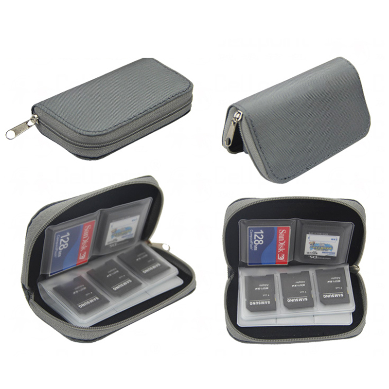 Memory Card Storage Carrying Pouch Case Holder Wallet for SD SDHC MMC Micro SD Card Carrying Zipper Pouch Storage Bags: Khaki