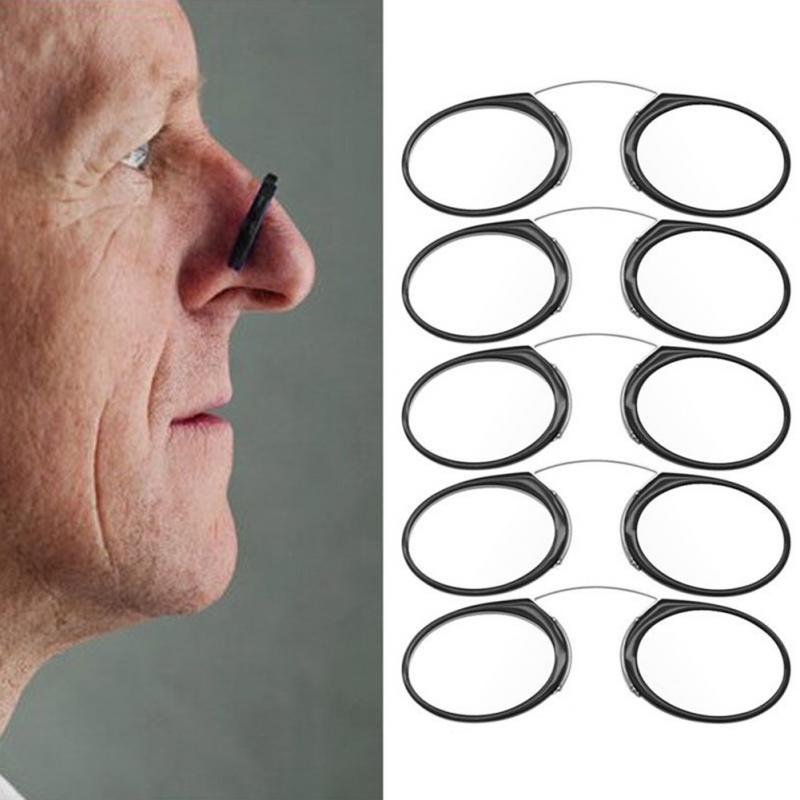 Pellizcar la nariz gafas de lectura de lujo gafas presbiopes para hombres con funda