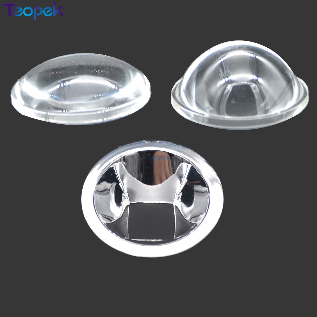 44mm Optical Glass LED Lens 60 or 120 degree + Reflector Collimator Kit for 10W Square High Power LEDs