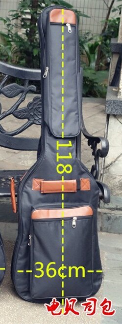 Portable music 40 41"acoustic electric bass guitar gig bag case funda PU backpack soft holder pocket straps padded waterproof: bass bag