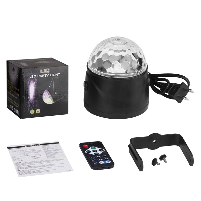 Party Licht Disco Bal Roterende Sound Activated Strobe Stage Lamp Voor Verjaardag Dj Soundlight Led Disco Licht Met Afstandsbediening