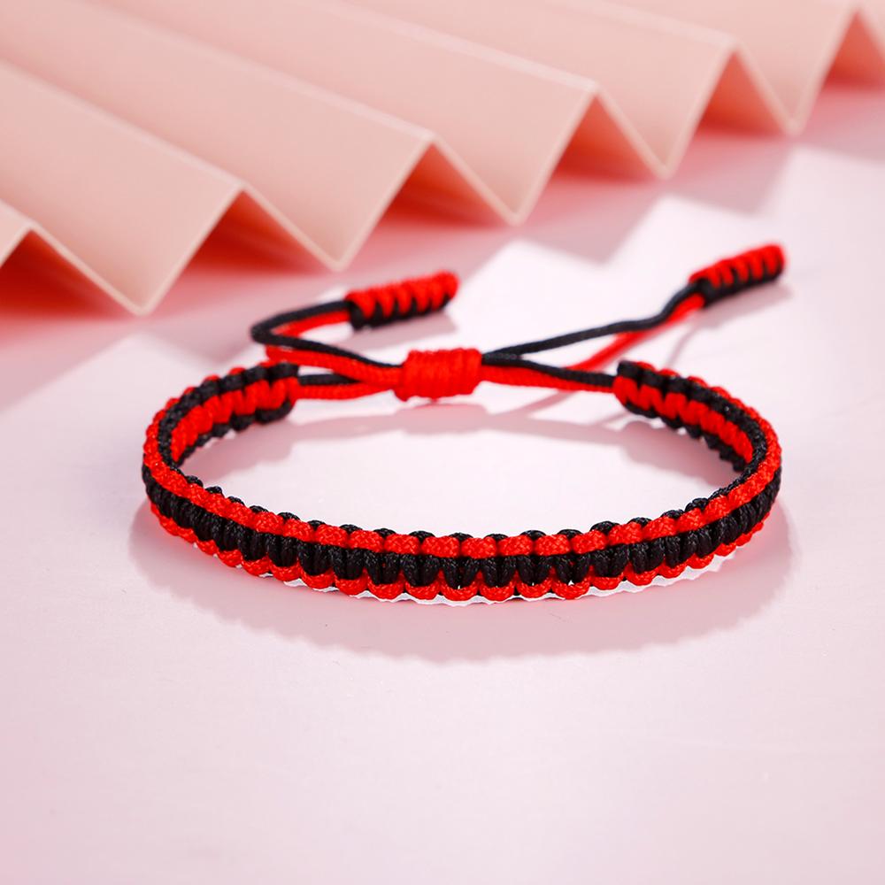 Black Red String Braided Couple Bracelet Woven Knots Lucky Rope Bracelets Bangles Men Women Anniversary Jewelry Lover