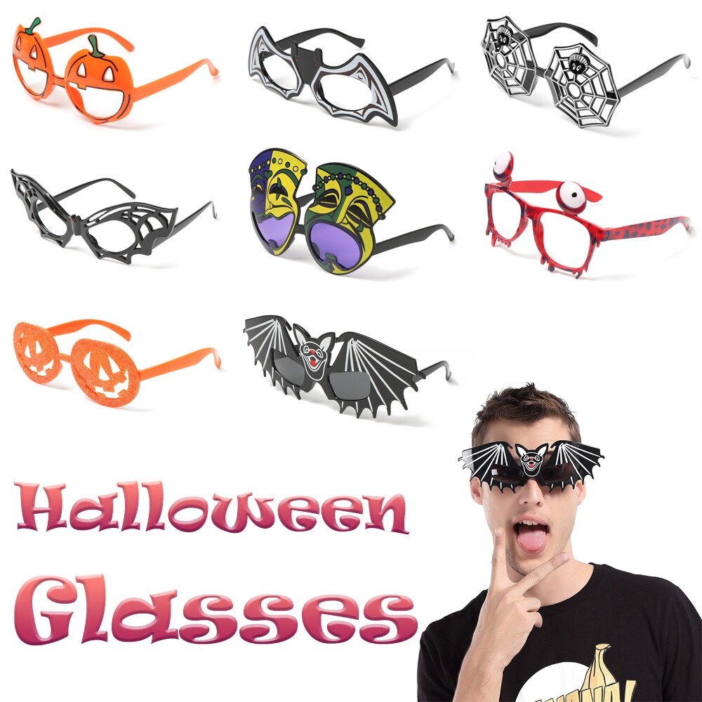 1 Pc Halloween Thema Bril Horror Bril Pompoen Schedel Skull Spider Web Scary Eyeball Frame Eyewear Grappige Feestartikelen